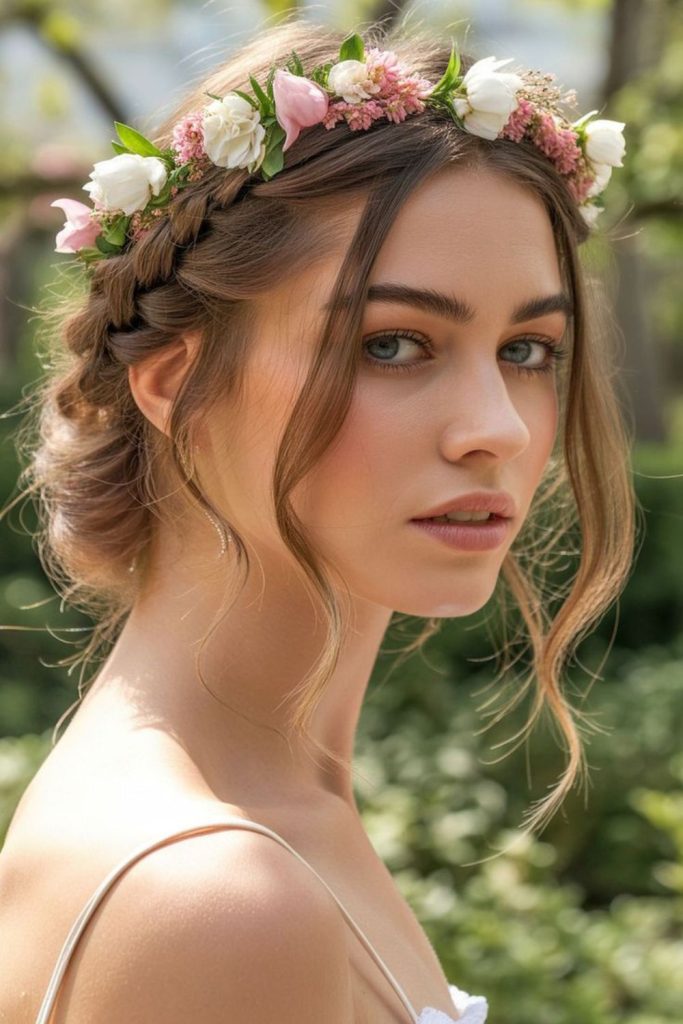 Rose knot floral twisted elegant hairstyle