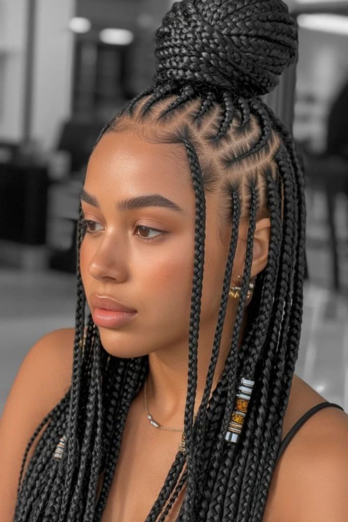 Floral spiral braids with elegance