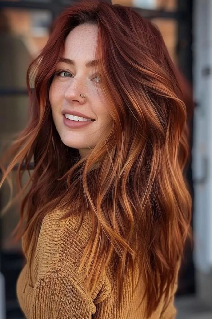 Rusted flame tousled red brown texture.