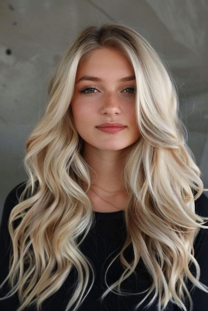 Light sandy waves with platinum accents