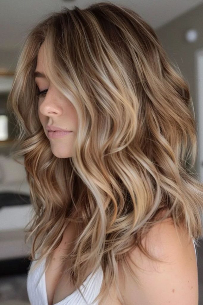 Windswept sandy highlights casual look