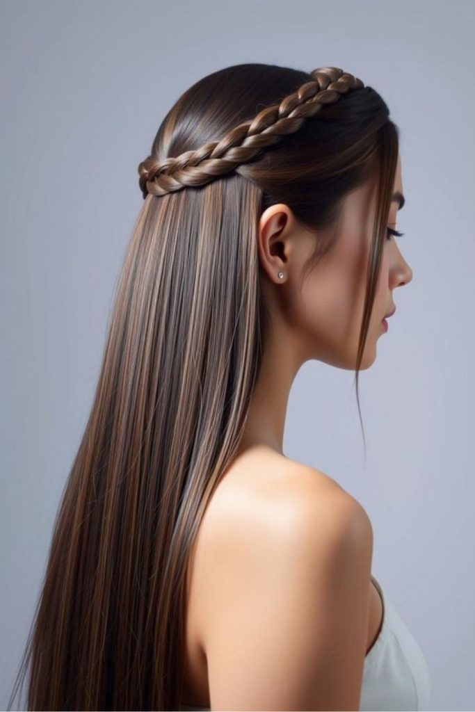 Straight sleek long dance hairstyle