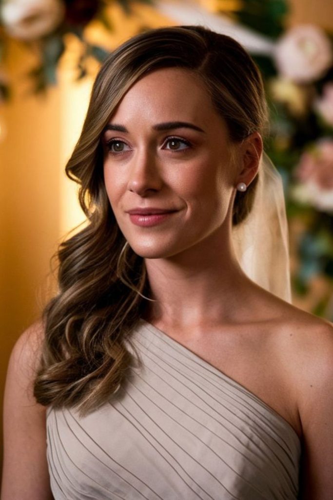 Side-swept medium hair sleek look