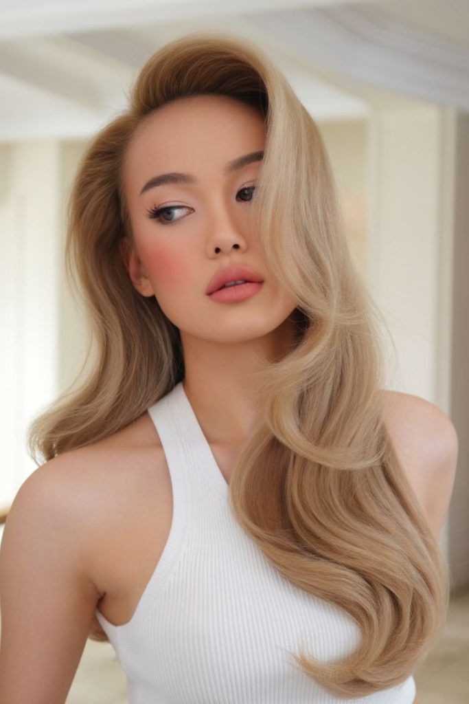 Layered waves with light frosted ends.