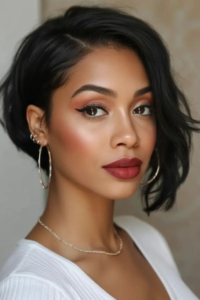 Silky side-swept flicks with movement