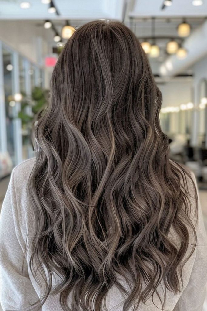 Brunette fading into silver ash ends