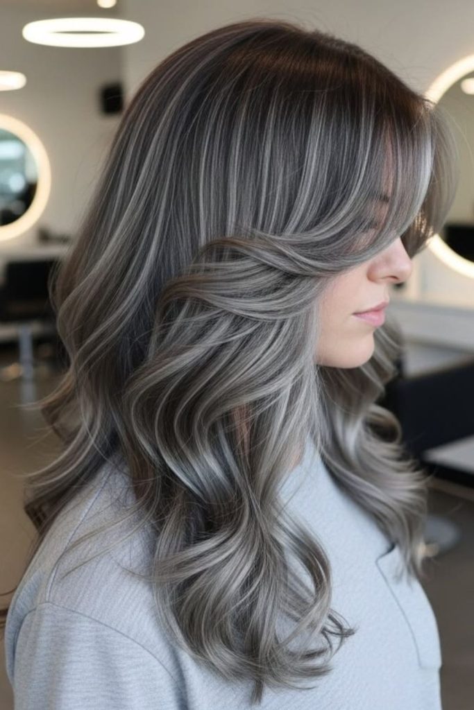 Breezy brunette with soft ash highlights