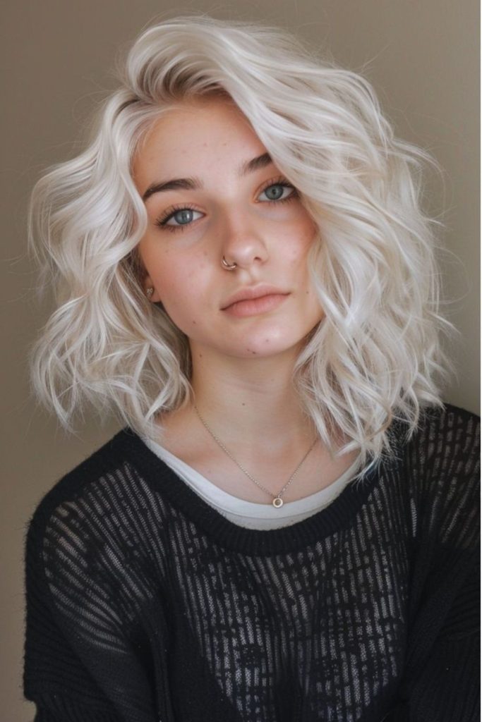 Choppy platinum layers with snowflake effect