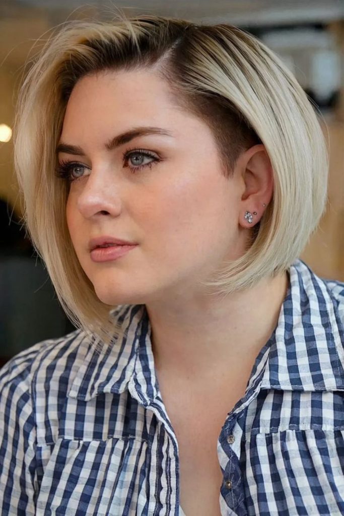 Hidden undercut with flowing medium hair