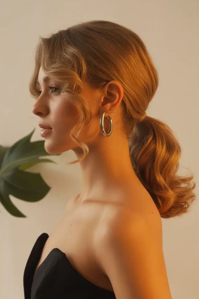 Long pony dramatic dance hairstyle