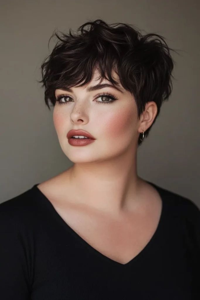 Short choppy pixie with playful flicks