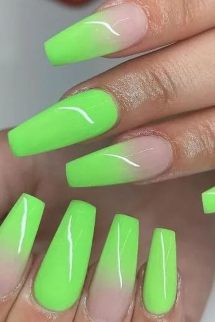 Neon ombre gradient nail look