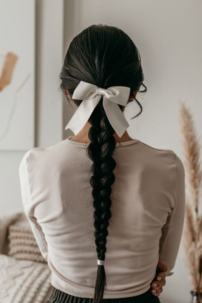 Fluid ribbon braids at dusk