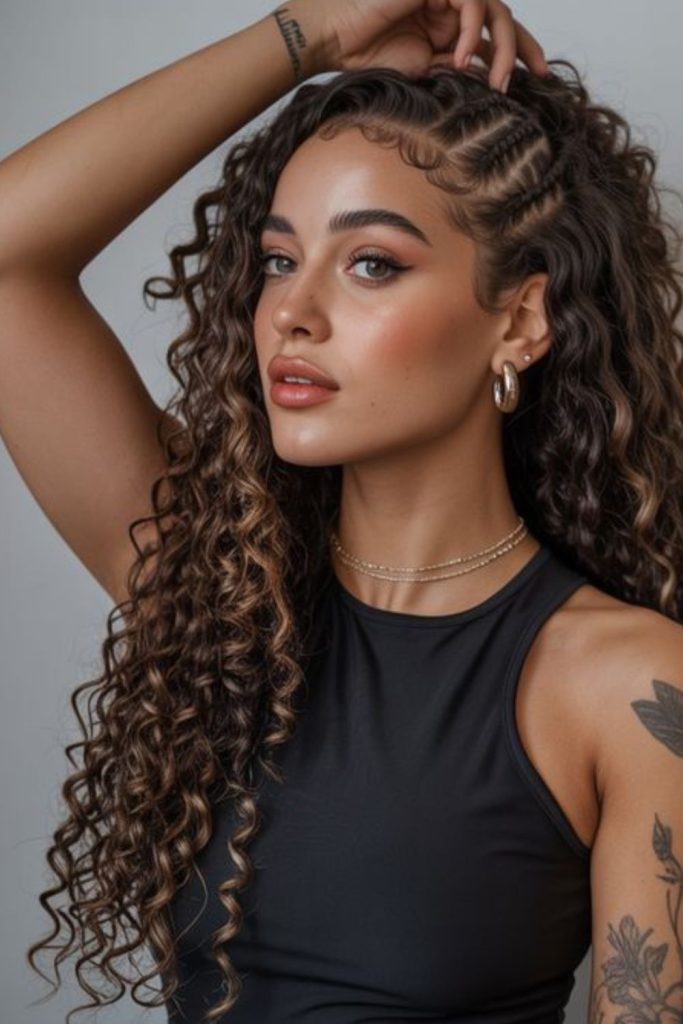 Layered reflections curling along back