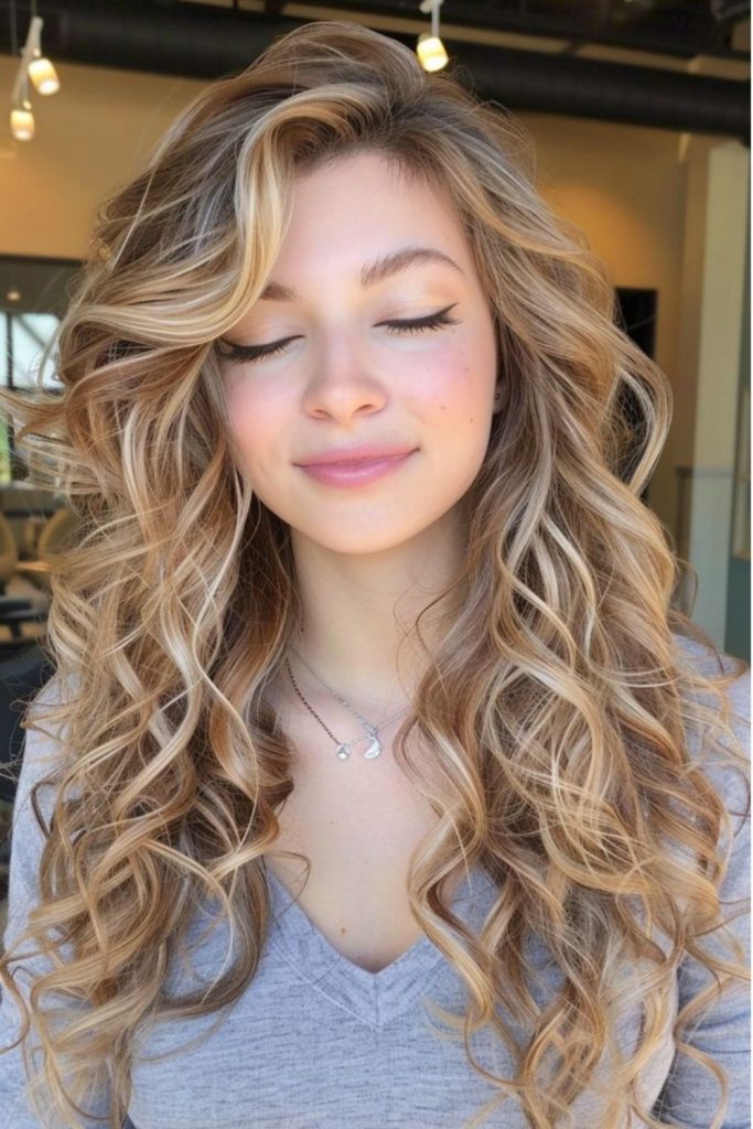 Creamy coffee beige natural curls