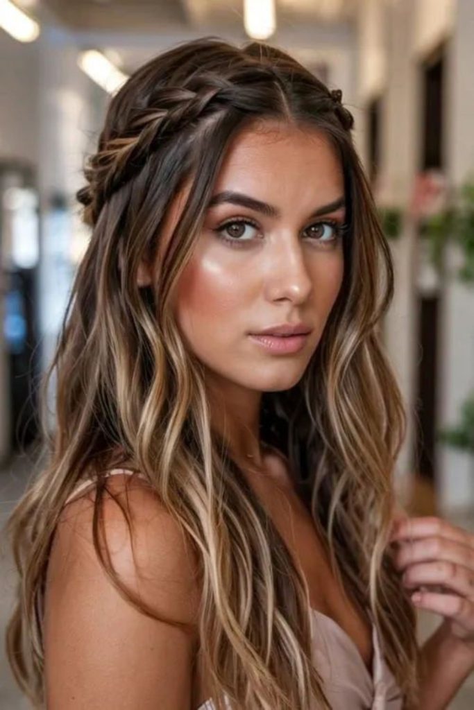 Spiral crown braids with hypnotic twist