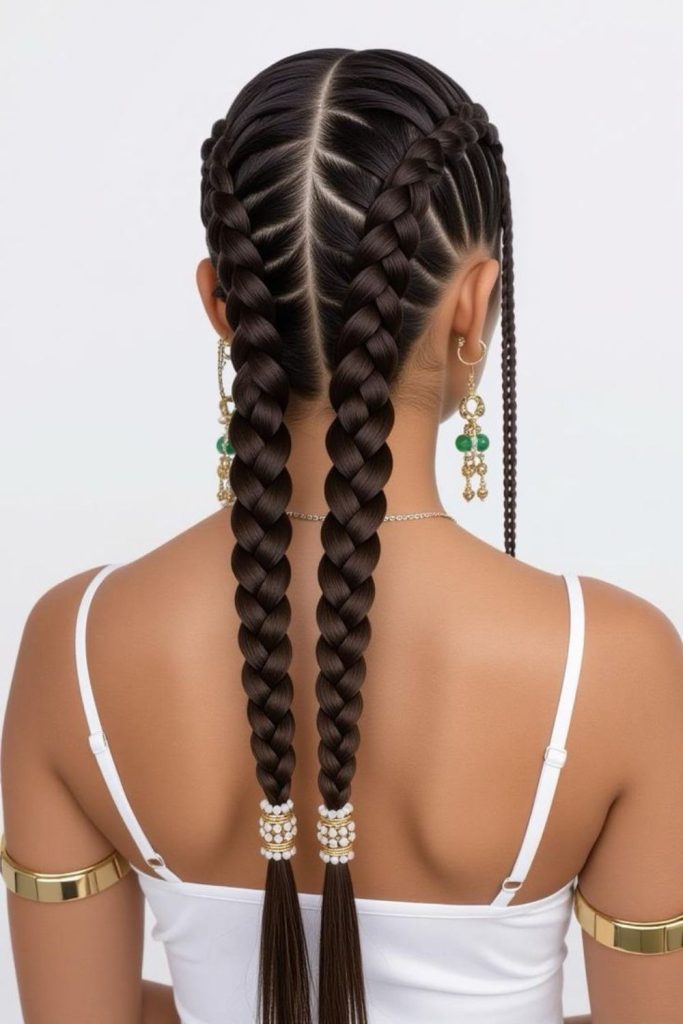 Stacked braids with airy whispers