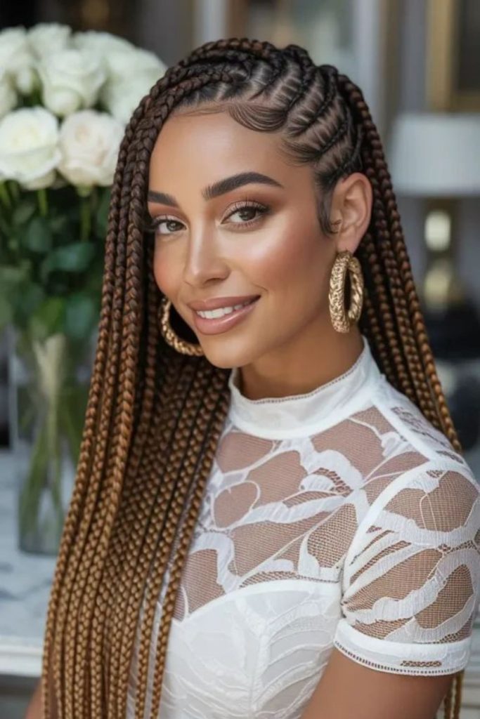 Flickering fiery diagonal braids dynamic