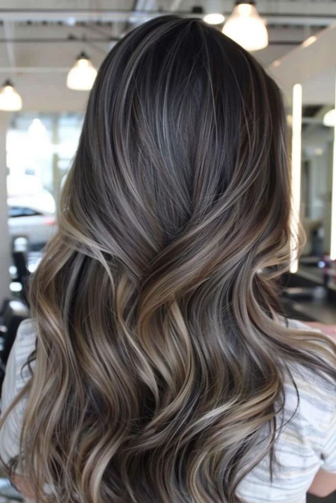 Cocoa swirl with icy ash ribbons