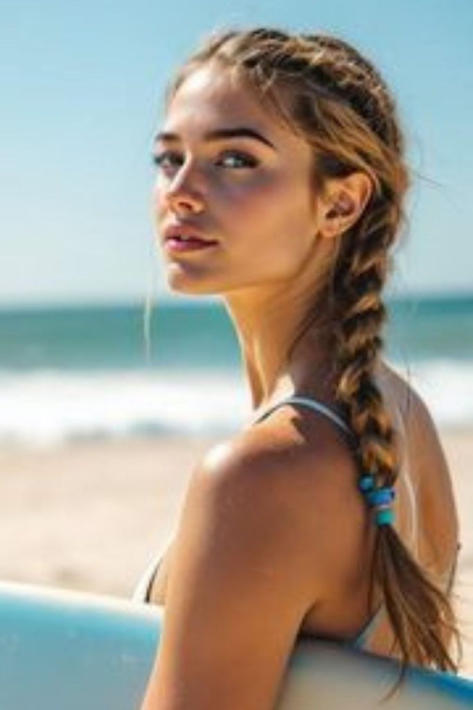 Loose braid aqua breeze flowing tail