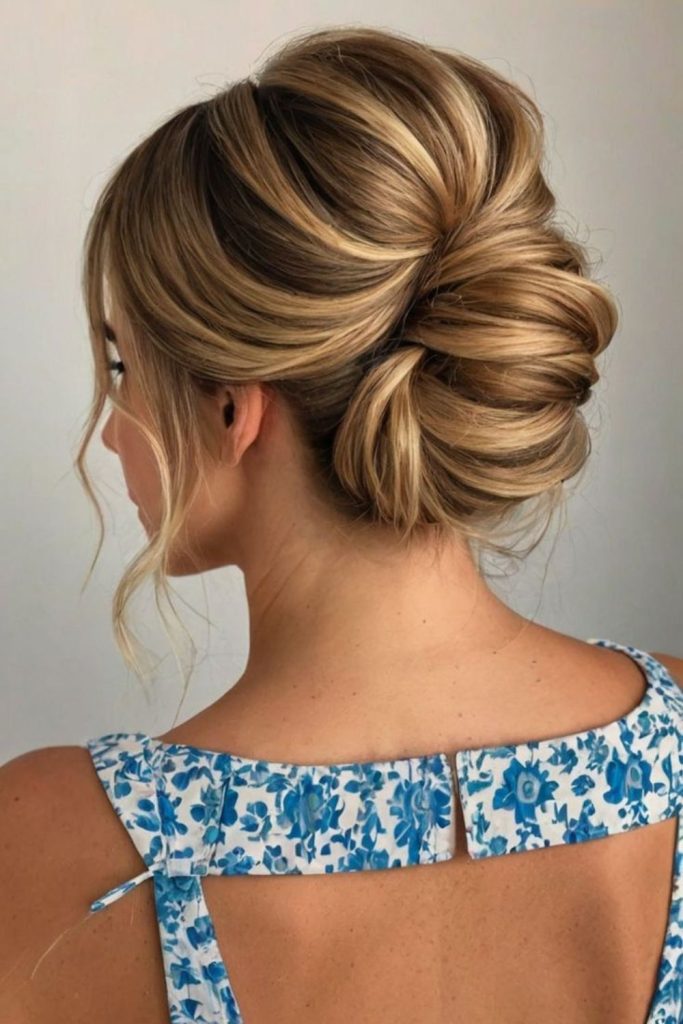 French roll low sleek swim bun