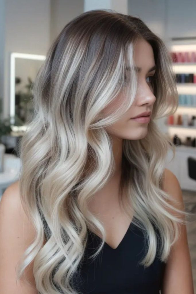 Arctic blonde icy cool sleek layers