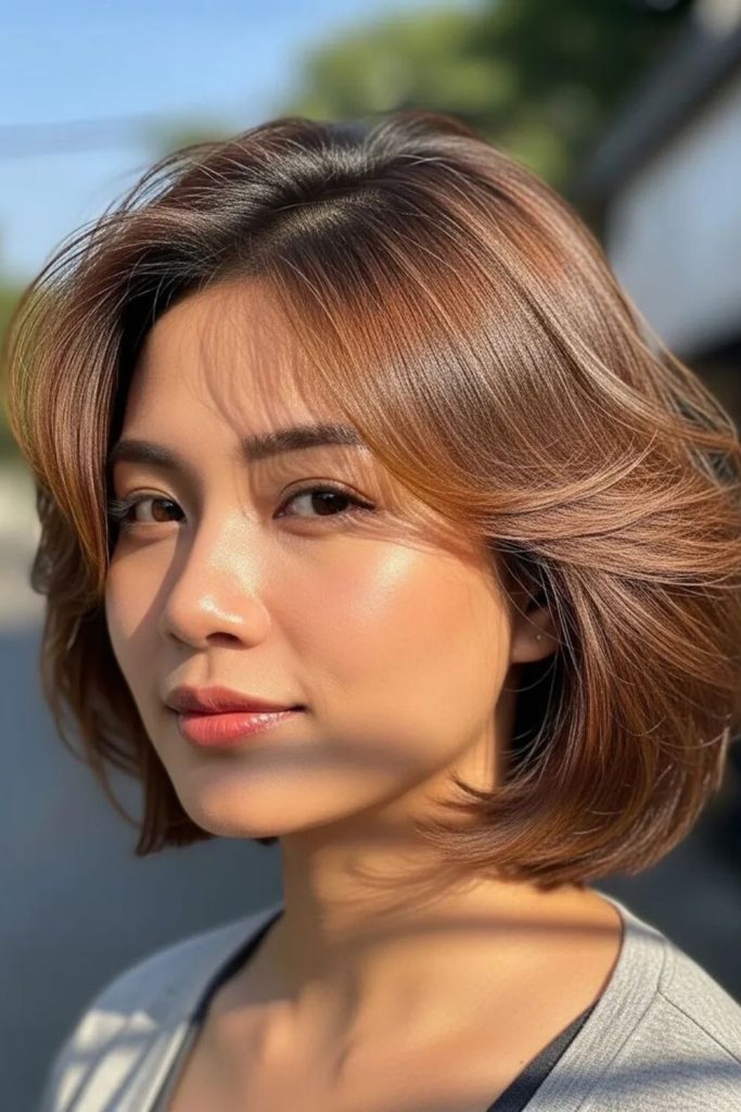 Aurora flick bob luminous layered soft movement