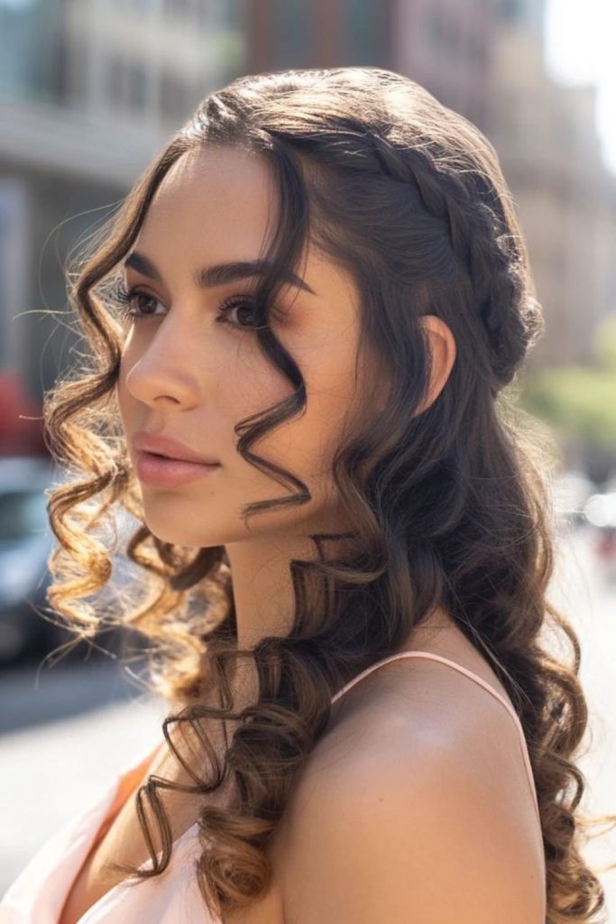 Aurora twist half halo ethereal crown hairstyle glow