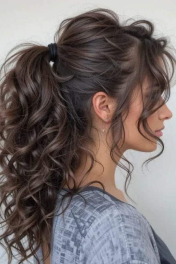 Blueberry puff high pony voluminous ponytail bold youthful summer look