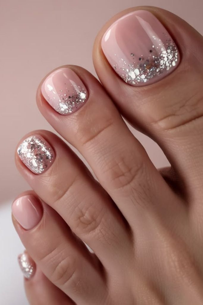 Bronze sand shimmer warm toe nails
