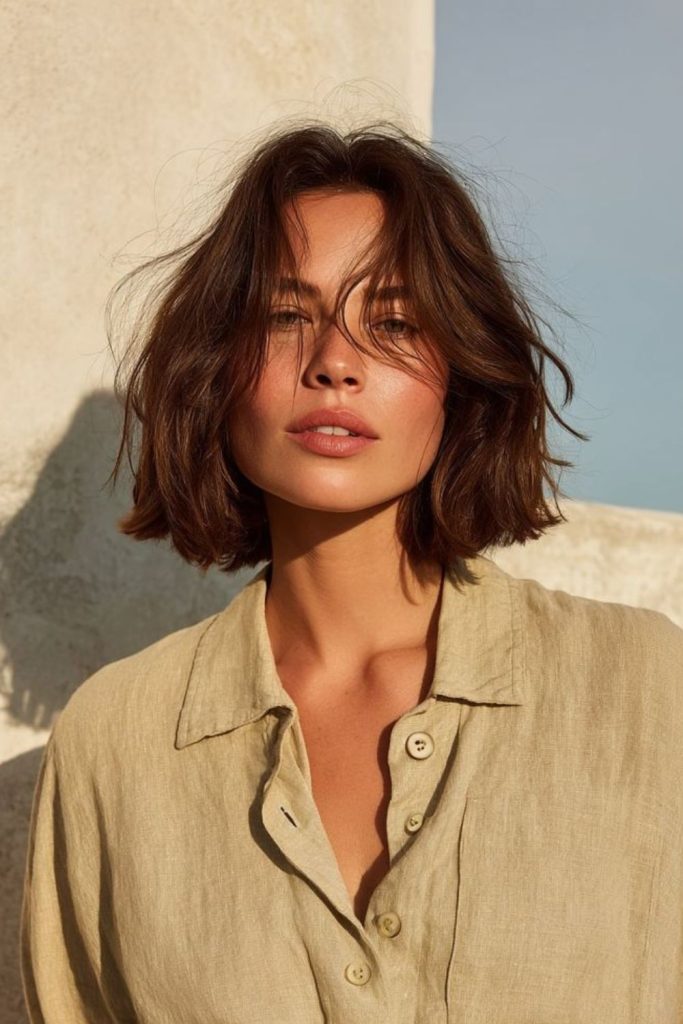 Bronze short wave soft glowing cut