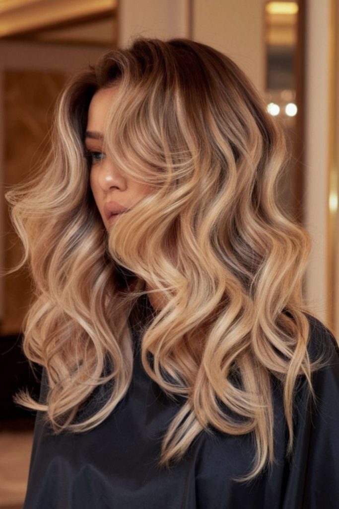 Buttercream blonde glowing smooth soft waves