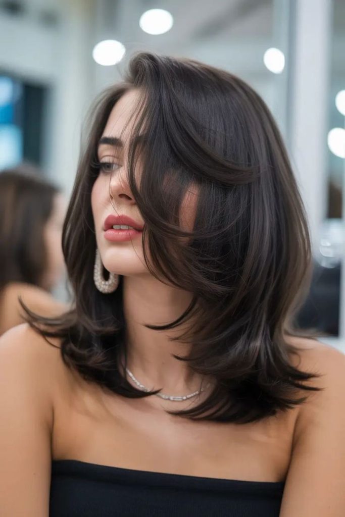 Medium lob with flipped outward ends