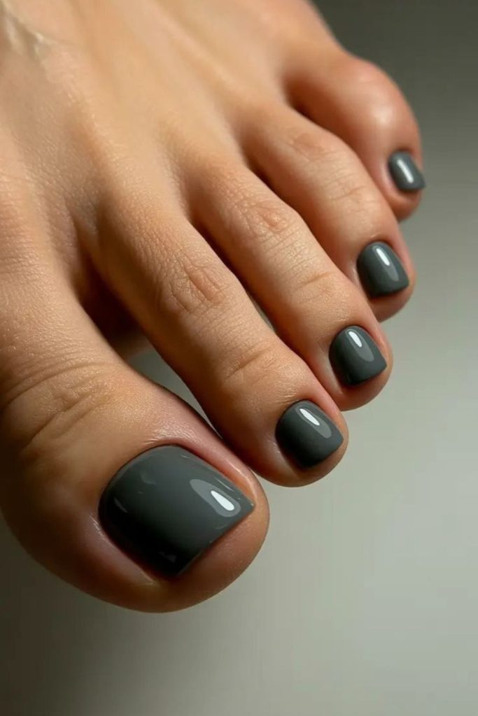 Charcoal smoky dark elegant toenail polish