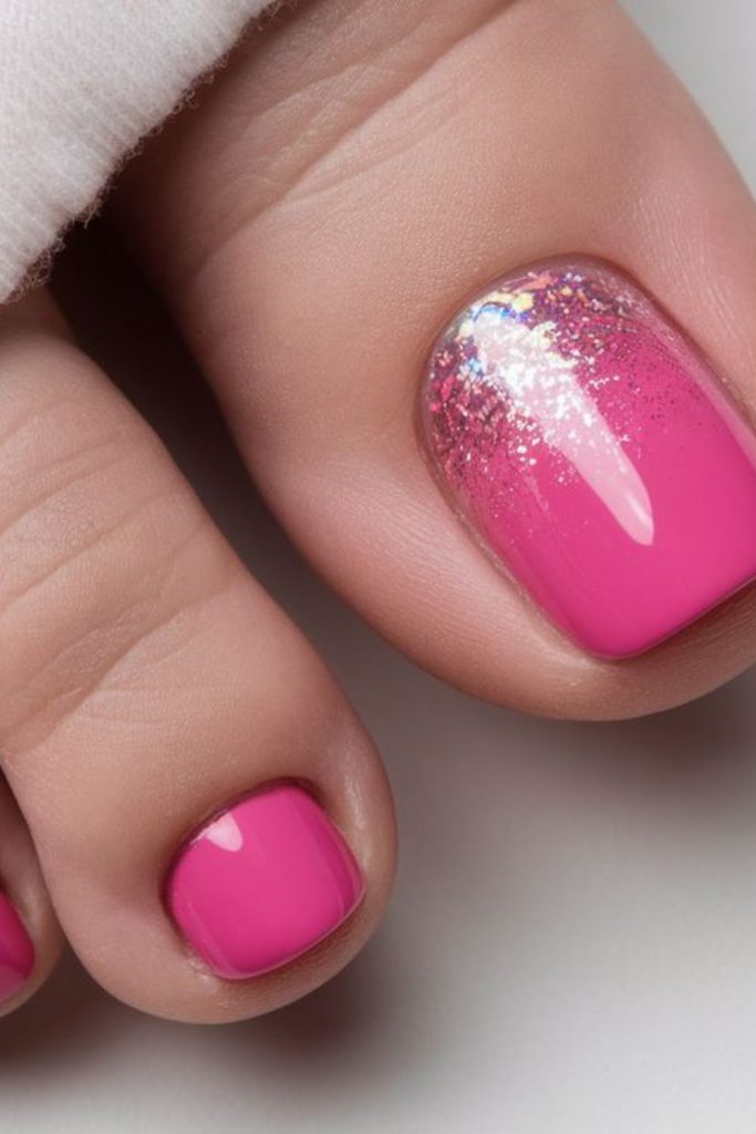 Cherry blossom soft pink toe nails