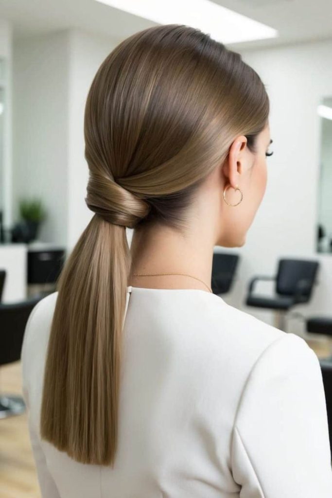 Neat pony fold professional medium hair