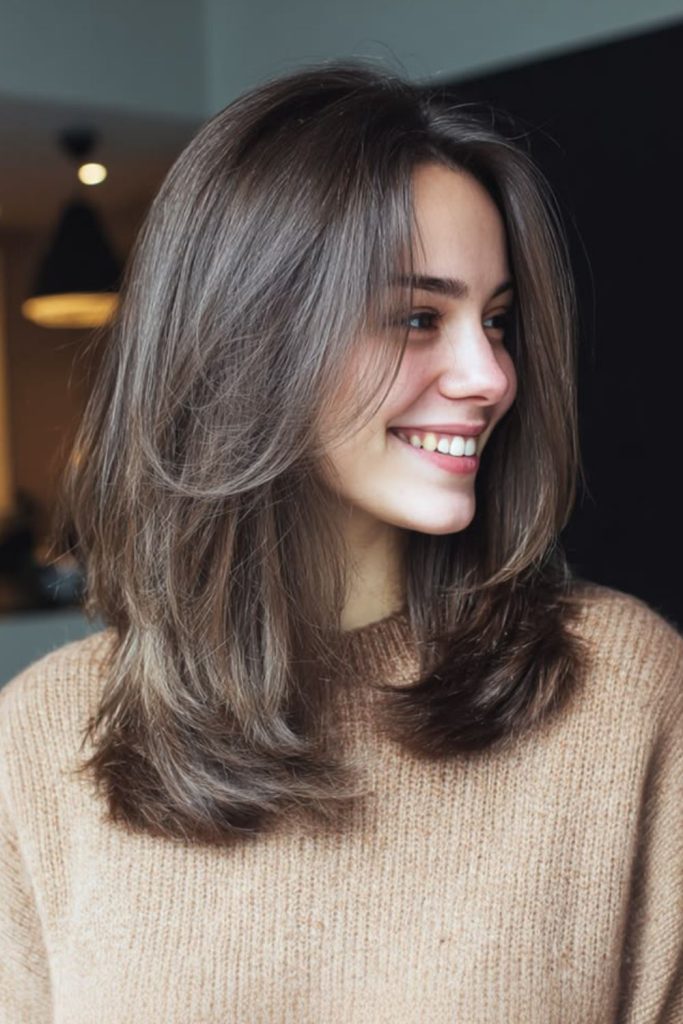 Cloud feather layered cut airy soft flowing hair