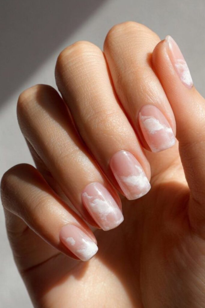 Blue cloud dreamy nail art