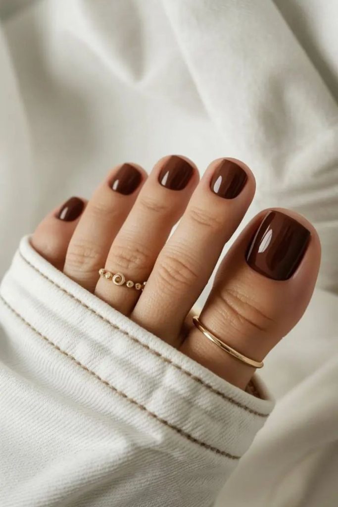 Cocoa mocha warm earthy toenail polish
