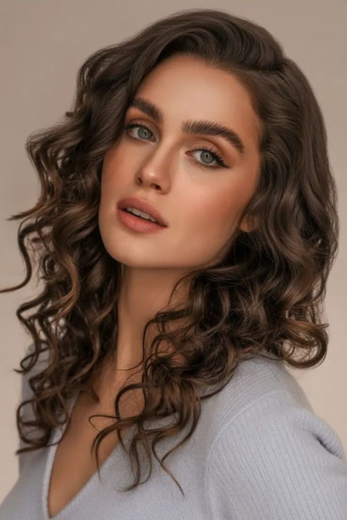 Cocoa Soft Curl Midi soft curly medium warm hairstyle