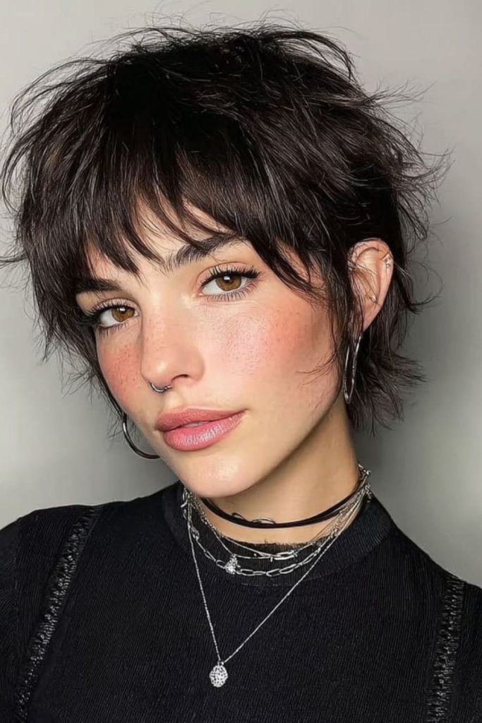 Micro shag cosmic edgy artistic short style