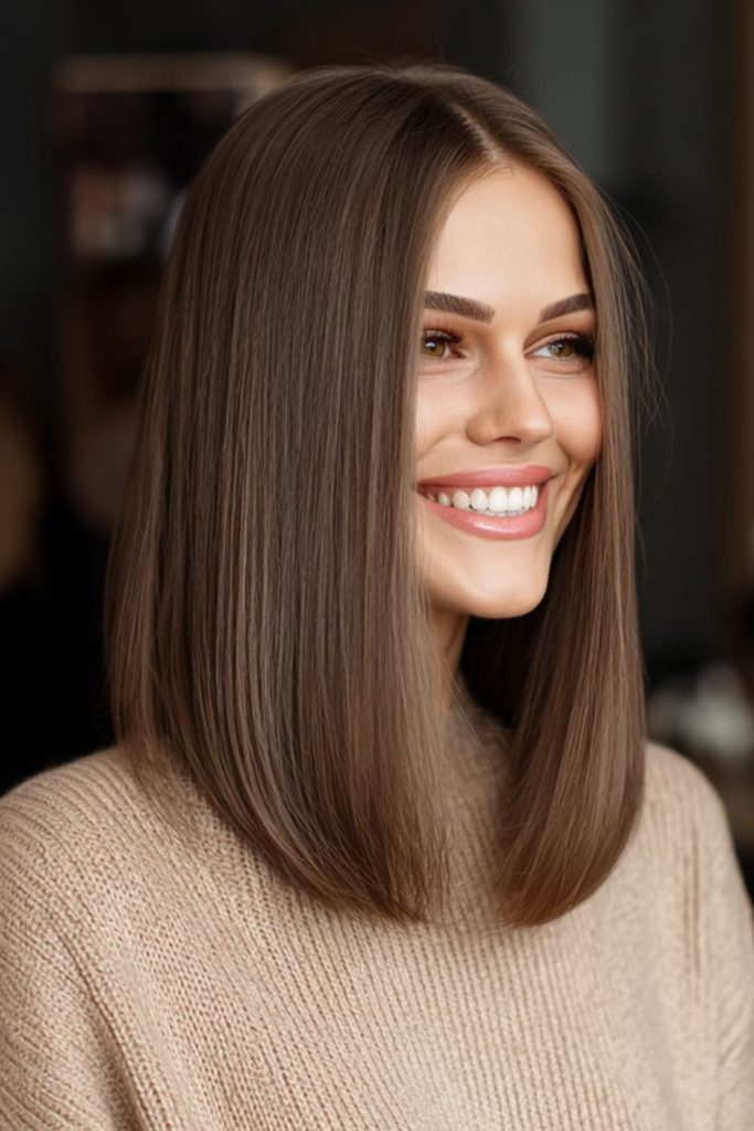 Crystal glass shine cut glossy sleek polished hair