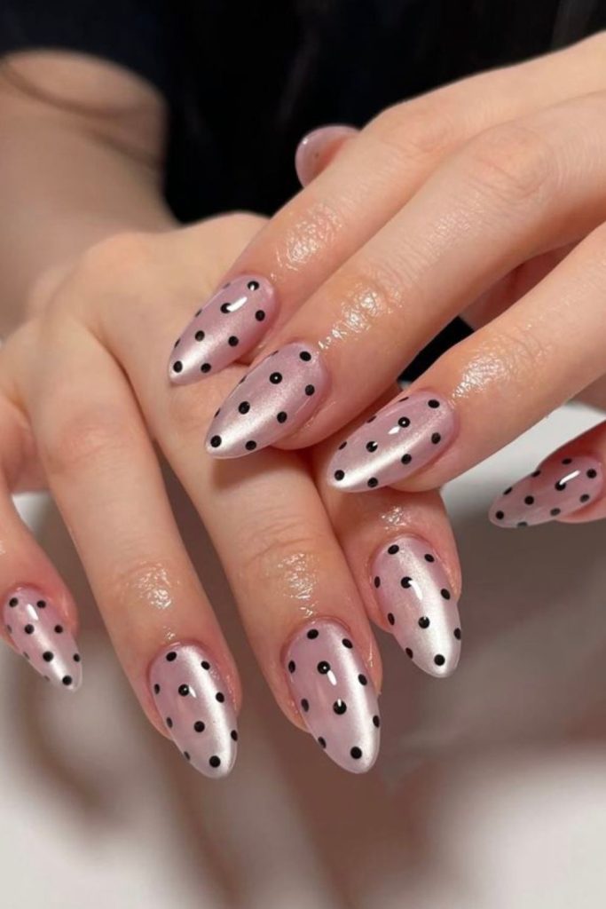 Tiny dot abstract nail design