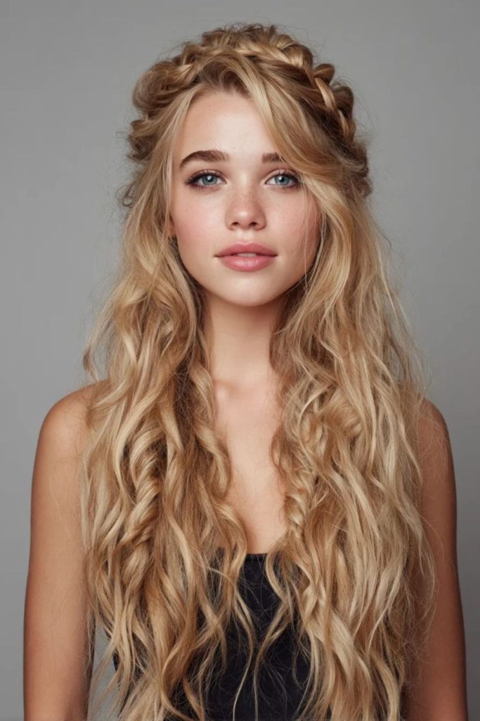 Double dutch crown braids bold style