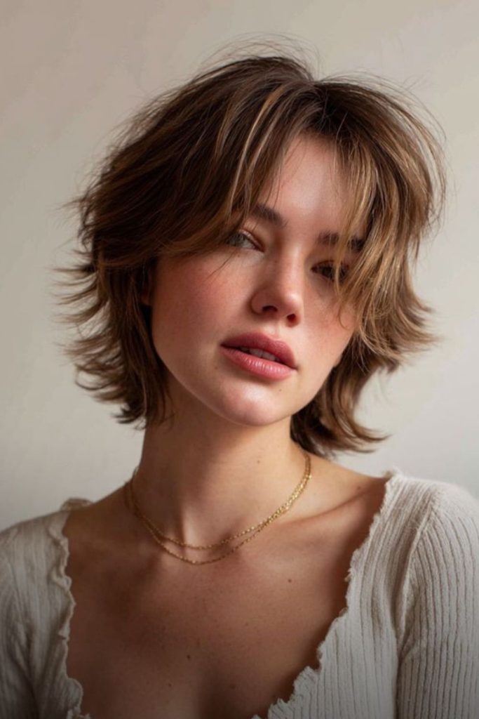 Soft fringe bixie with gentle flow.