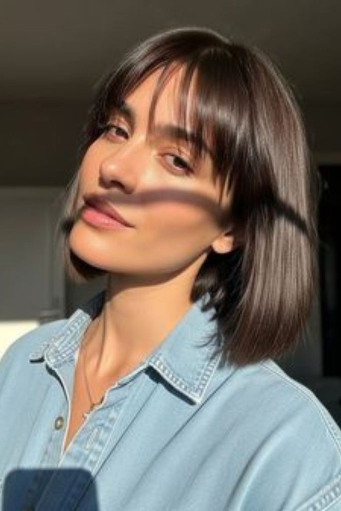 Electric fringe mini bob bold cut