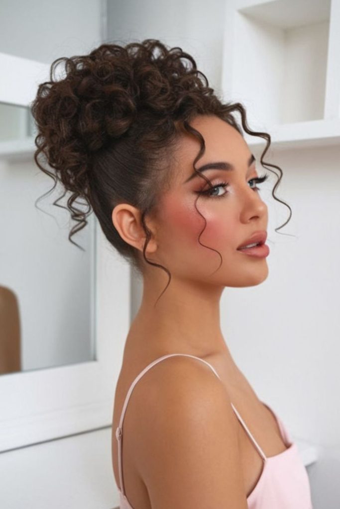 Spiral bun graceful structured updo hair