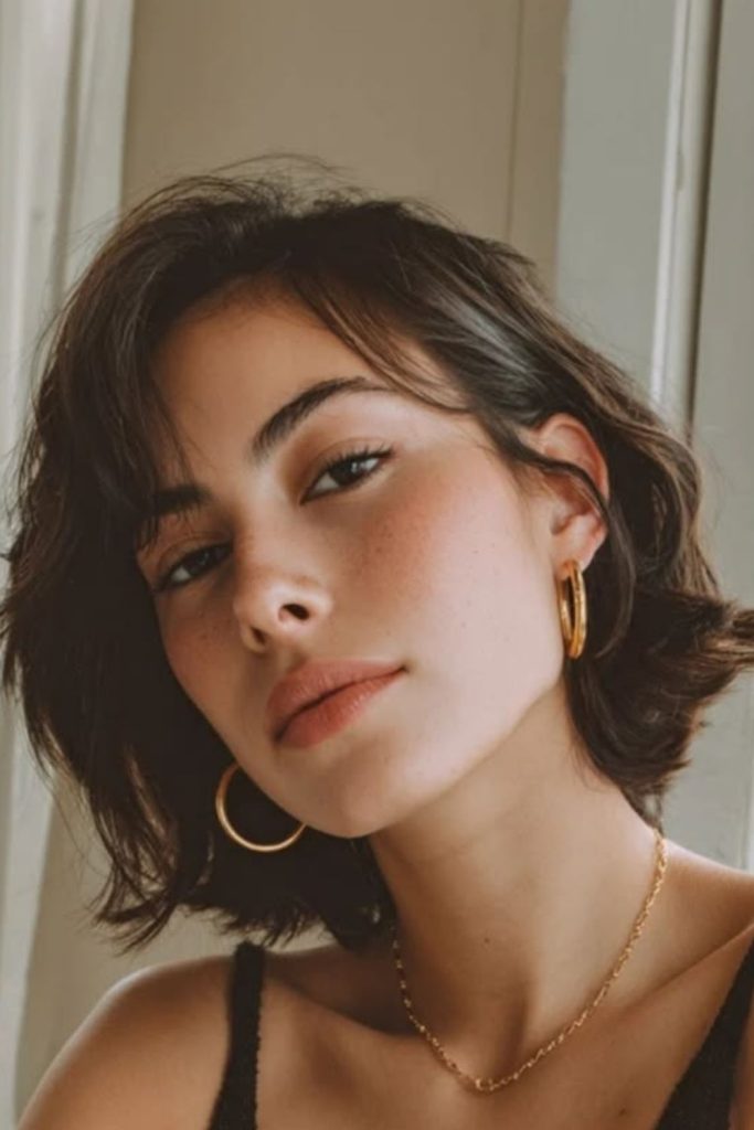 Ember French crop flicked fringe style