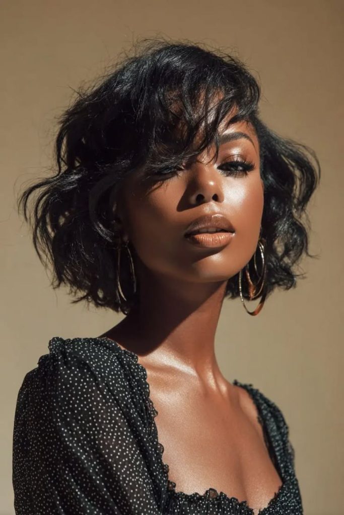 Espresso shag bixie dark edgy layered textured cut