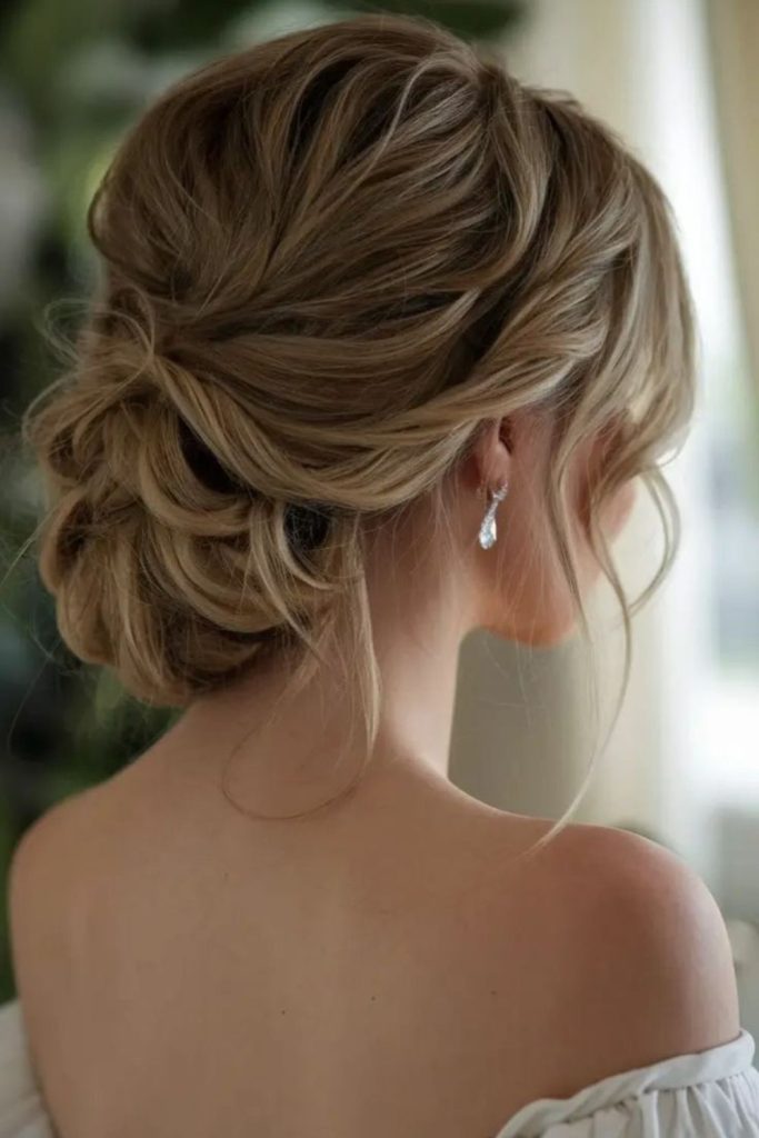 Ethereal low twist chignon soft elegance
